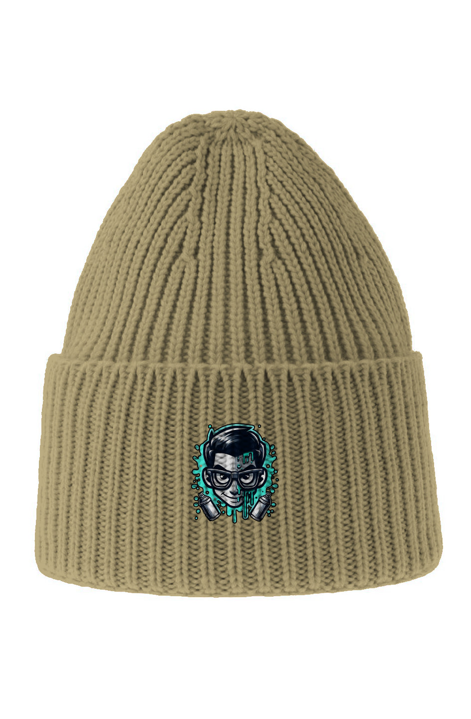 Sustainable Chunky Rib Knit Beanie (R.G.Logo)